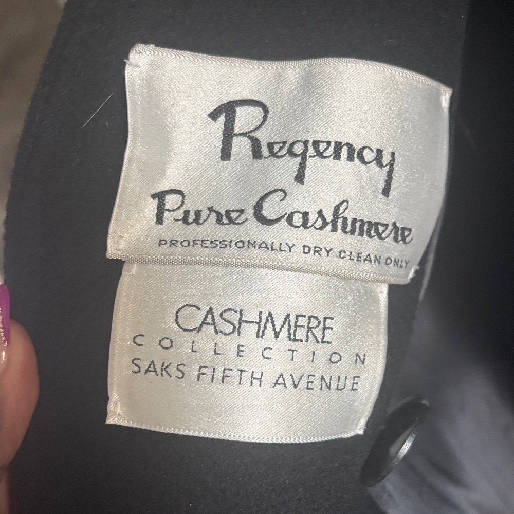Saks Fifth Avenue Black Pea Coat - Picture 2 of 5